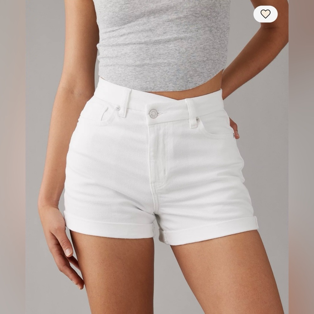 American Eagle Outfitters White High-Rise Jean Shorts